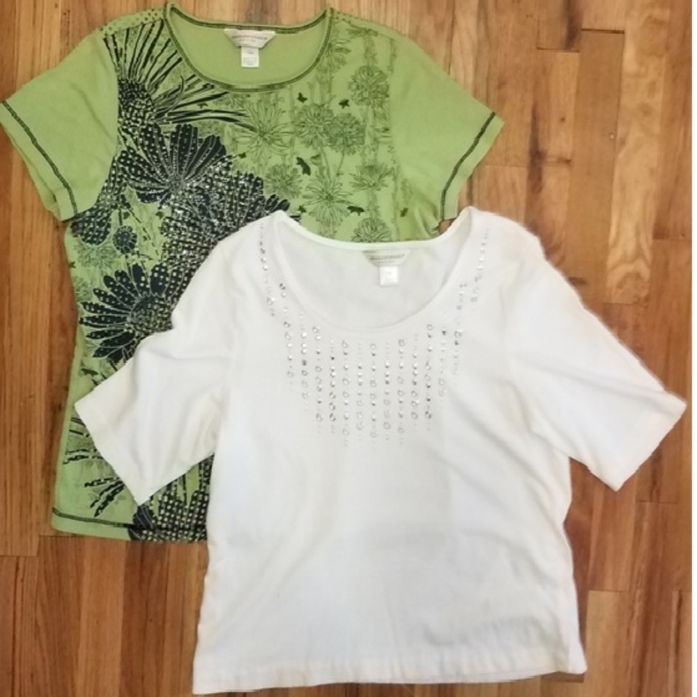 Christopher & Banks Embelished Cotton T-shirts